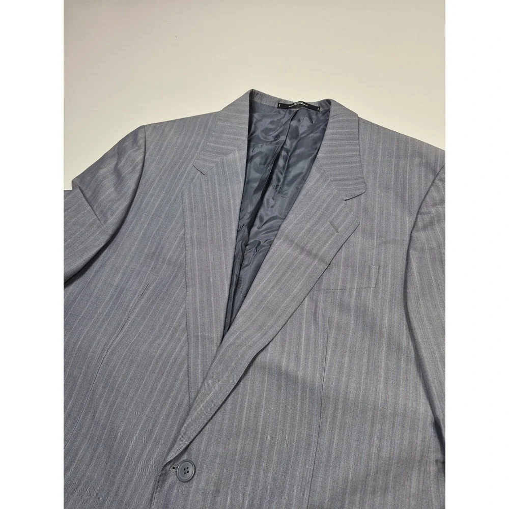 VTG Scabal Suit Mens 42R Gray Stripe Wool 2 Piece 36x36 Western Germany NWT